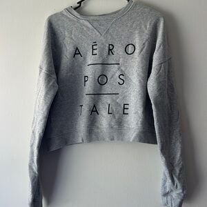 Aeropostale Heather Gray Fleece-Lined Sweatshirt
